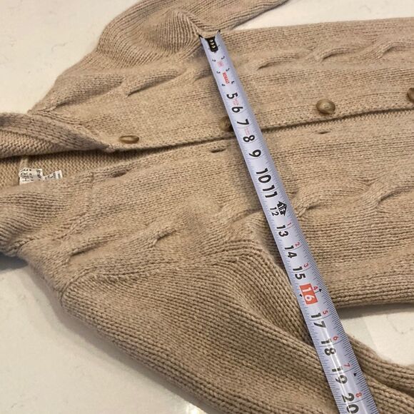 NEW Saks Fifth Ave 100% Cashmere Hooded Cable Knit Cardigan Sweater Small - Picture 4 of 6